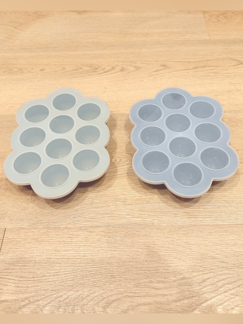 Weesprout Silicone Baby Food Freezer Tray with Lid (Green & Navy Blue - 2 pack)